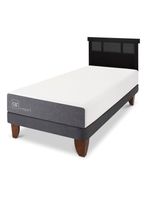 Cama Europea Smart 1.5 Plazas + Respaldo Dublín Negro