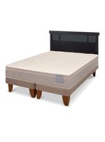 Cama Europea Rilassati 2 Plazas Base Dividida + Respaldo Dublín Negro