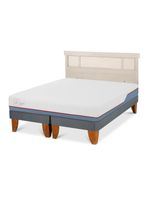 Cama Europea Excellence Plus 2 Plazas Base Dividida + Respaldo Dublín Alpino