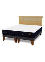Cama Europea Premium King + Respaldo Dublín Mostaza