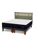 Cama Europea Súper Premium King + Respaldo Dublín Olivo