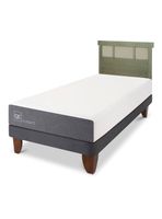 Cama Europea Smart 1 Plaza + Respaldo Dublín Olivo