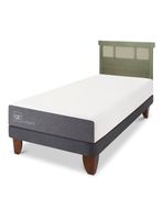 Cama Europea Smart 1.5 Plazas + Respaldo Dublín Olivo