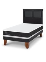 Cama Europea Ortopedic 1.5 Plazas + Respaldo Torino Negro