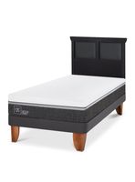 Cama Europea Ortopedic Advance 1.5 Plazas + Respaldo Torino Negro