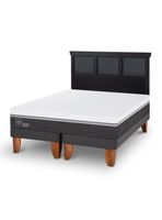 Cama Europea Ortopedic Advance 2 Plazas Base Dividida + Respaldo Torino Negro