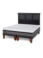 Cama Europea Balance 2 Plazas Base Dividida + Respaldo Torino Negro