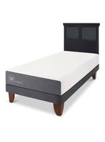 Cama Europea Smart 1 Plaza + Respaldo Torino Negro