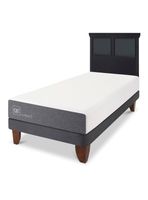 Cama Europea Smart 1.5 Plazas + Respaldo Torino Negro