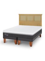 Cama Europea Ortopedic Advance 2 Plazas Base Dividida + Respaldo Torino Mostaza