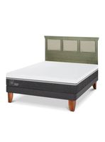 Cama Europea Ortopedic Advance 2 Plazas + Respaldo Torino Olivo