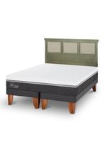 Cama Europea Ortopedic Advance 2 Plazas Base Dividida + Respaldo Torino Olivo
