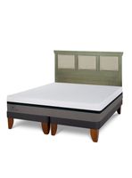 Cama Europea Balance King + Respaldo Torino Olivo