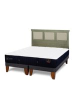 Cama Europea Premium 2 Plazas Base Dividida + Respaldo Torino Olivo