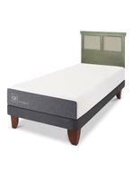 Cama Europea Smart 1.5 Plazas + Respaldo Torino Olivo