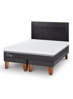 Cama Europea Ortopedic Advance King + Respaldo Milán Negro
