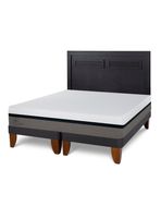 Cama Europea Balance 2 Plazas Base Dividida + Respaldo Milan Negro