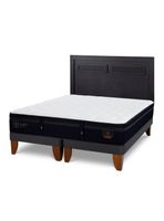 Cama Europea Super Premium King + Respaldo Milán Negro