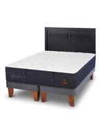 Cama Europea Grand Premium King + Respaldo Milán Negro