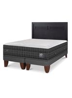 Cama Europea Lux King + Respaldo Milán Negro