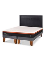 Cama Europea Bee Comfort King + Respaldo Milán Negro