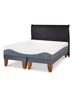 Cama Europea Alaska 2 Plazas Base Dividida + Respaldo Miro Negro