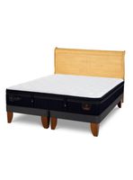 Cama Europea Super Premium King + Respaldo Miro Mostaza