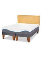 Cama Europea Alaska King + Respaldo Miro Mostaza