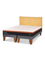 Cama Europea Bee Comfort 2 Plazas Base Dividida + Respaldo Miro Mostaza