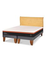 Cama Europea Bee Comfort King + Respaldo Miro Mostaza