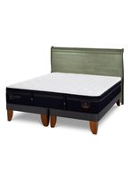 Cama Europea Super Premium King + Respaldo Miro Olivo
