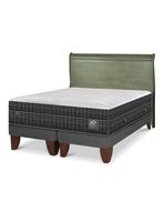 Cama Europea Lux 2 Plazas Base Dividida + Respaldo Miro Olivo