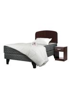 Cama Europea Apolo Black 1 Plaza + Set Muebles Asturias + Textil