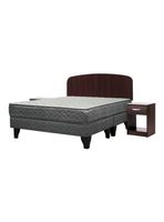 Cama Europea Apolo Black 2 Plazas Base Dividida + Set Muebles Asturias