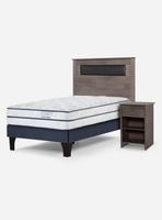 Cama Europea Autonomy 1.5 Plazas + Velador + Respaldo