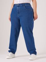 Jeans Mom Tiro Alto Tela Spandex