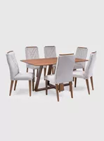 Juego de Comedor Avena + 6 Sillas Megan