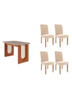 Juego Comedor Valentina + 4 Sillas Fernanda Nude