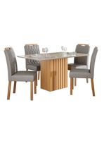 Juego Comedor Ana + 4 Sillas Paola Gris
