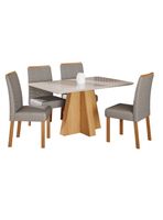 Juego Comedor Patricia + 4 Sillas Clarice Gris
