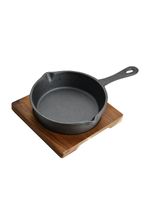 Mini Cacerola Hierro Fundido con Base Acacia