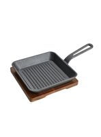Mini Grill Hierro Fundido con Base Acacia