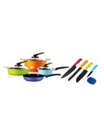 Batería de Cocina Colores 7 Piezas + Set de Cuchillos
