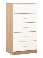 Cómoda 5 Cajones Bicolor