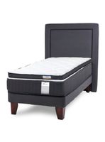 Cama Europea Dúo Pocket Topper 1.5 Plaza Plus + Respaldo