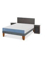 Cama Europea Excellence 2 Plazas + Set Villarrica Gris