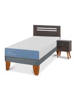 Cama Europea Excellence 1 Plaza + Set Mubeles Munich Gris