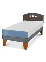 Cama Europea Excellence 1 Plaza 190 cm + Respaldo Gales Gris