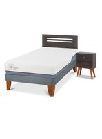 Cama Europea Excellence Plus 1.5 Plazas Set de Muebles Munich Gris