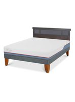 Cama Europea Excellence Plus 2 Plazas + Respaldo Dublin Gris